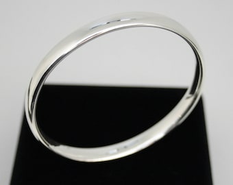 Bracelet jonc tube ovale en argent largeur 7,5mm épaisseur 3,5mm 24grs