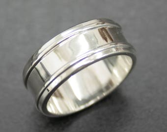 Bague en argent massif 8,5grs, style alliance mixte brillante ou satinée mat