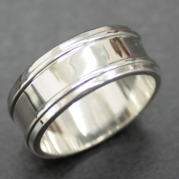 Bague en argent massif 8,5grs, style alliance mixte brillante ou satinée mat