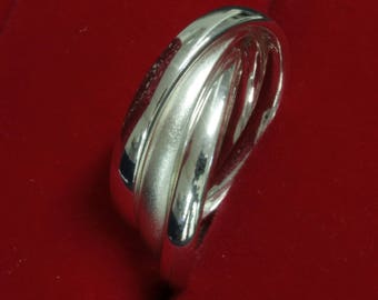 Bague entrelacée 3x3mm style Cartier en argent massif 7,5grs