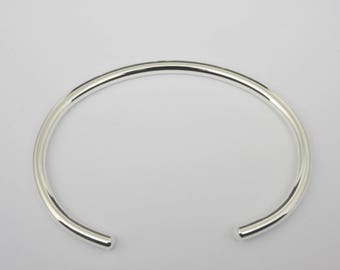 Bracelet manchette jonc 3,5mm en argent massif écrouis