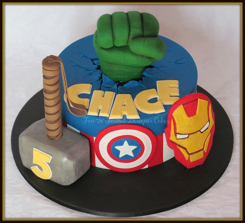 Iron Man Cake and Cupcake topper/ Avengers Theme Birthday