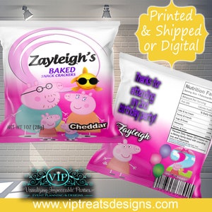 Peppa Pig Custom Goldfish - Custom Chip Bags - Peppa Pig Party - Peppa Pig Birthday - Digital- Download - Printable - Decor