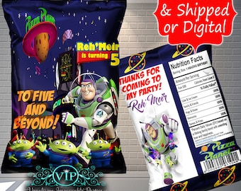 Toy Story Favor Bags - Buzz Lightyear - Custom Chip Bags -  Party - Birthday - Digital- Download - Printable - Decorations - Pizza Planet