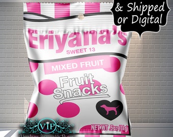Victoria&#39;s Secret PINK Fruit Snacks - Treats- Favors -  Party - Birthday - Decorations - Thank You - Gift - Candy Table - Custom