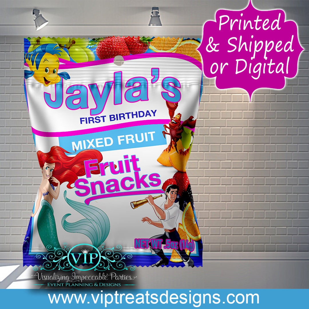 Little Mermaid Ariel Fruit Snacks Treats Favors Party Etsy
