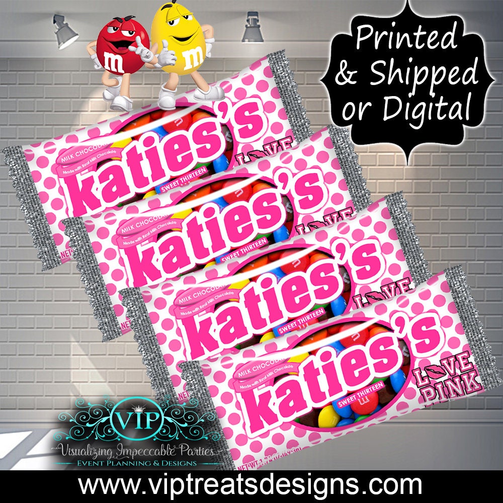 Victoria's Secret PINK M&M's - Custom Candy -  Party - Birthday - Digital- Download - Printable - Decorations- Treats - candy table - favors