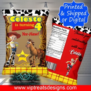 Toy Story Jessie Favor Bags - Custom Chip Bags -  Party  - Digital- Download - Birthday - Decorations - Bullseye - Girls