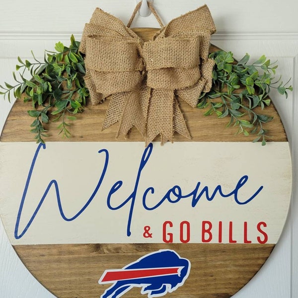 Buffalo home sign, Door sign, Welcome sign, Buffalo NY, Buffalo decor, Buffalo Bills, Black and white door hanger, Custom door hanger