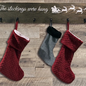 Santa's Sleigh Christmas Stocking Hanger Sign