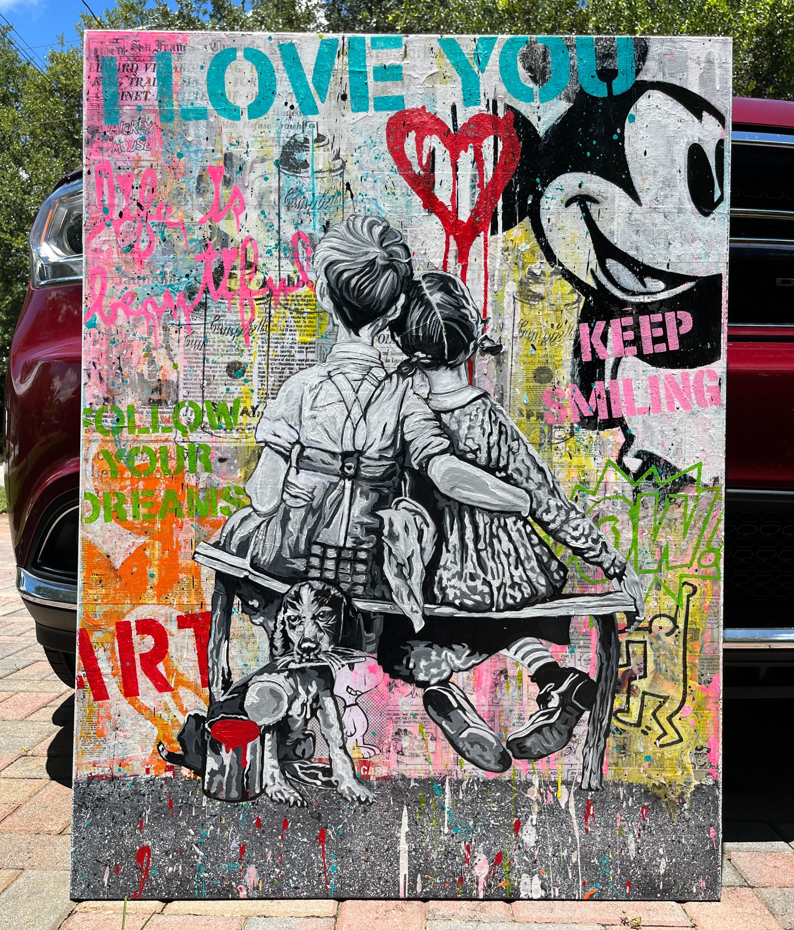 30”x40”Graffiti, Street Art. Hand Painted. Homage to