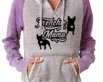 Frenchie Mama Hoodie, Women's Pullover, French Bulldog Apparel