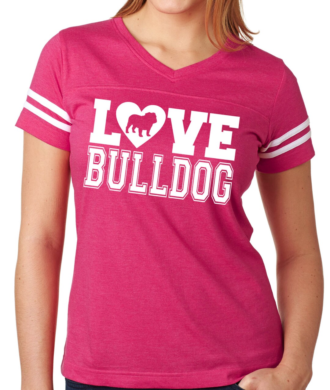 Love Bulldog Women's Bulldog Shirt Football Jersey for Bulldog Lovers