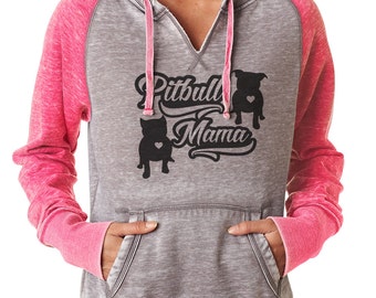 Pitbull Mama Women's Zen Fitted Pullover hoodie Pitbull hoodie for ladies sizes sm-2x  Bully Supplies pitbull apparel