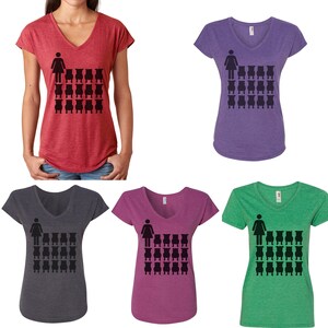 Crazy Pit Bull Lady women&#39;s v neck pitbull shirt for ladies 5 colors sizes small through 2x