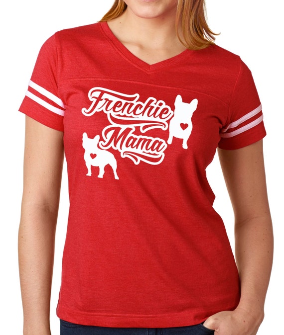 Donna Bulldog Francese Maglietta con Collo a V