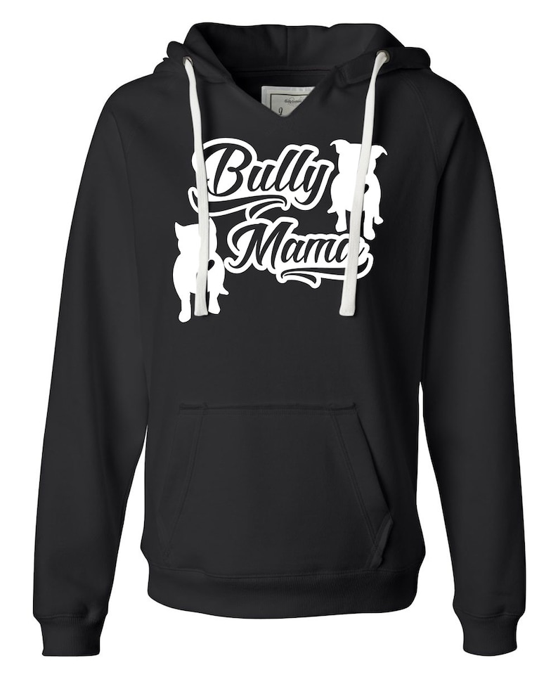 Bully Mama V Notched Sueded Pullover Hoodie Pitbull Hoodie Etsy