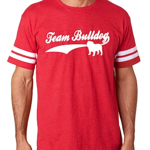 Team Bulldog Men&#39;s Football jersey shirt Bulldog shirt English Bulldog shirt for men Team Bulldog mens t shirt