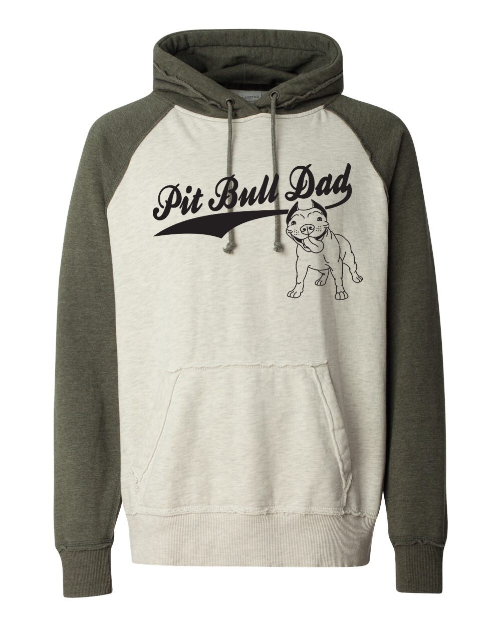 Pitbull Dad Vintage Raglan Sleeve Hooded Pullover Pit Bull - Etsy