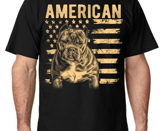 Camiseta patriótica de pitbull: diseño de American Bully, tallas para adultos