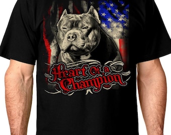 Camiseta Corazón de Pitbull Campeón - Camiseta con Gráfico American Bully
