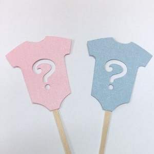 Gender Reveal Cupcake Topper Onesie Cupcake topper