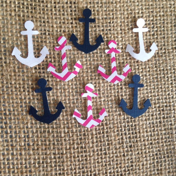 Anchor Confetti Navy, hot pink and white, Envelope confetti