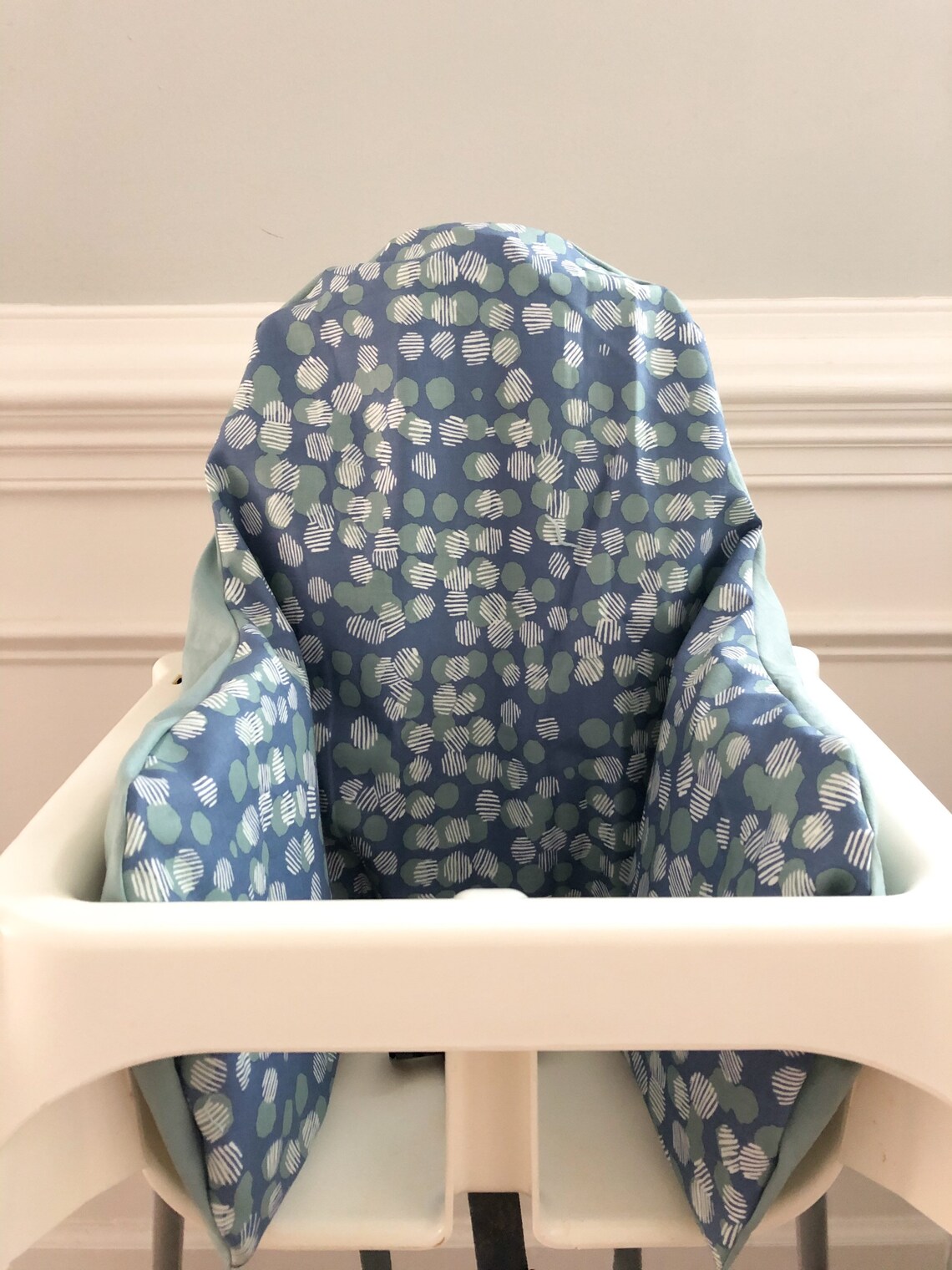 Ikea High Chair Cover Navy Seafoam Circles Etsy.de
