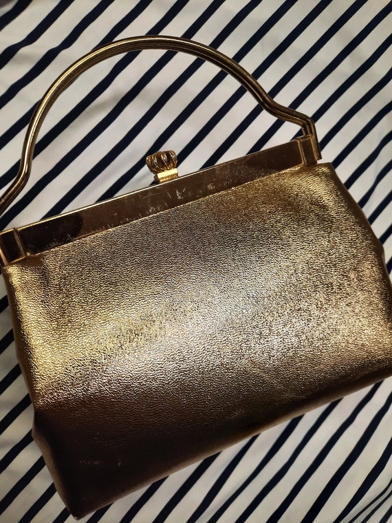 Vtg Gold Lame Handbag by Harry Levine