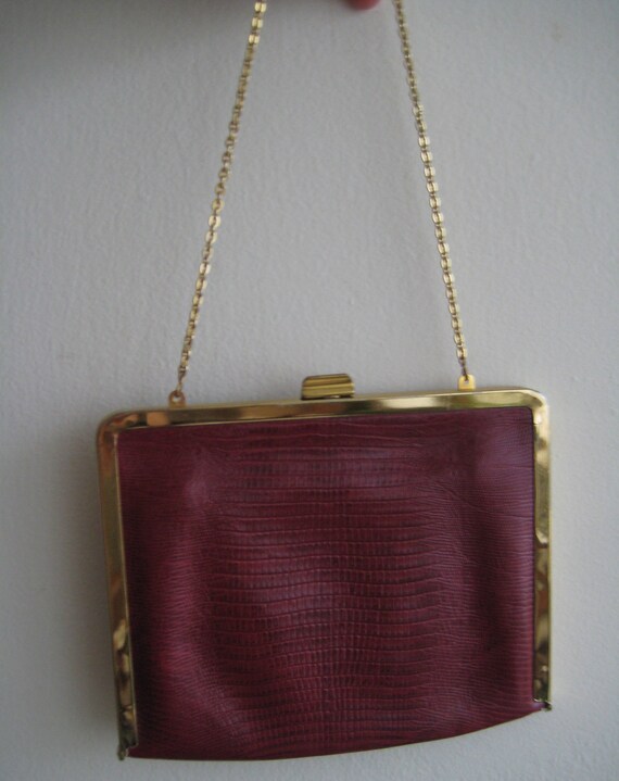 Perfect Red Leather Evening Bag - image 4