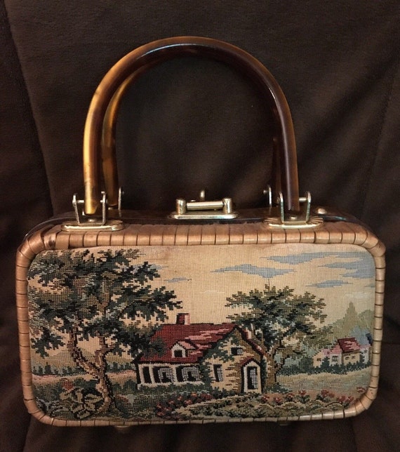 Country Scene Wicker Bag - image 1