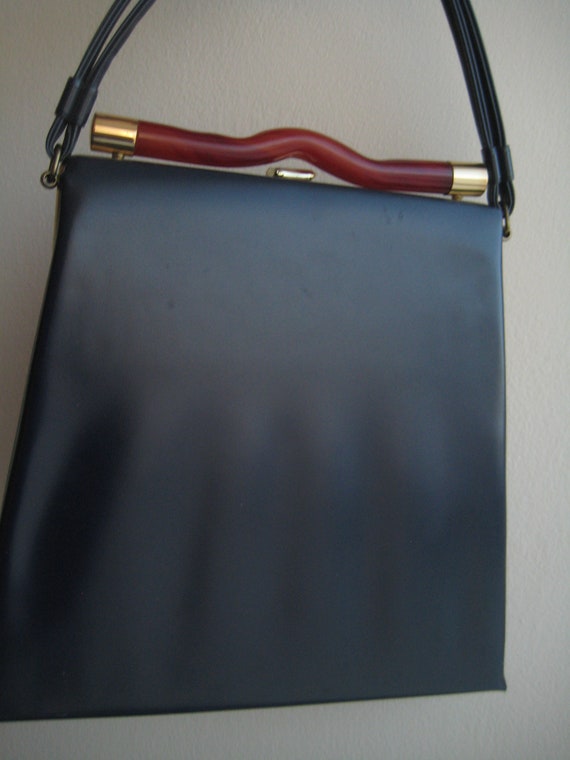 Dk Blue Kelly Bag - Mad Men Style - image 1