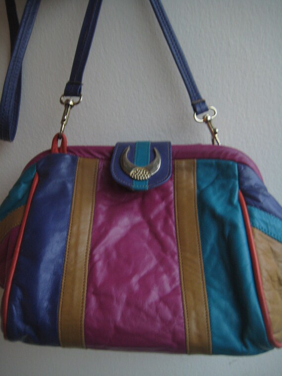 Funky Leather Patch Purse