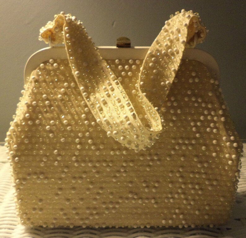 Vintage Beaded Gold Evening Bag image 2