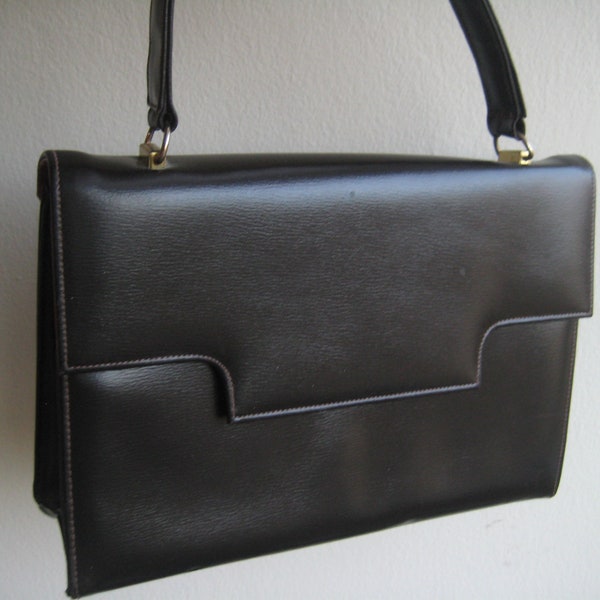 Black Leather Handbag by Cuir Veritable