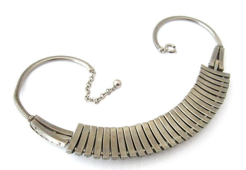 1950s Channel Set Clear Rhinestone Choker Necklace