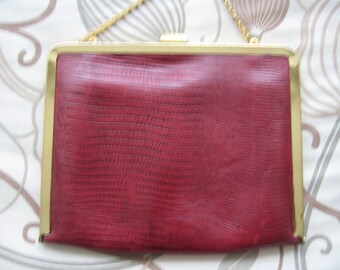 Perfect Red Leather Evening Bag