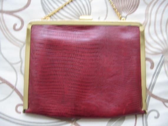 Perfect Red Leather Evening Bag - image 1