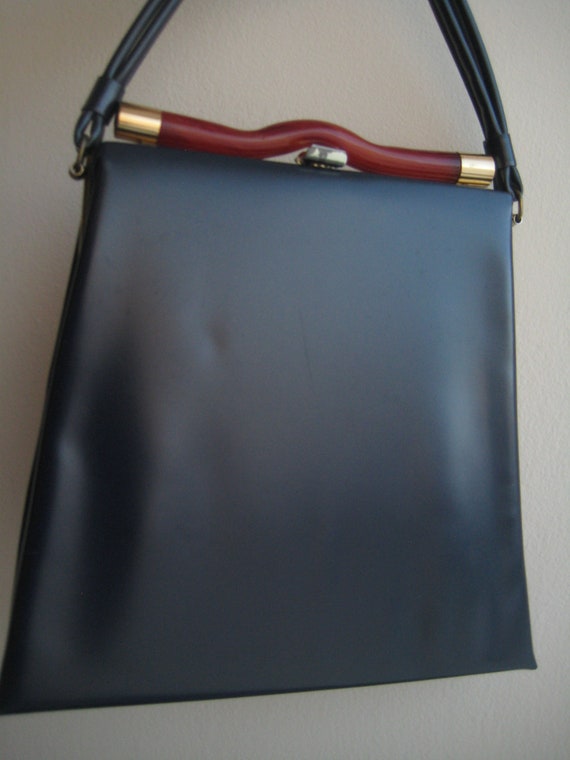 Dk Blue Kelly Bag - Mad Men Style - image 2