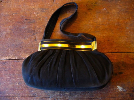 VTG Italian Pleated Suede Handbag - image 2