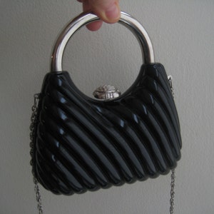 Adorable Black Lucite Date Bag!