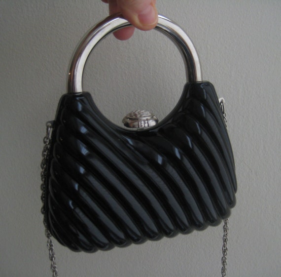 Adorable Black Lucite Date Bag!