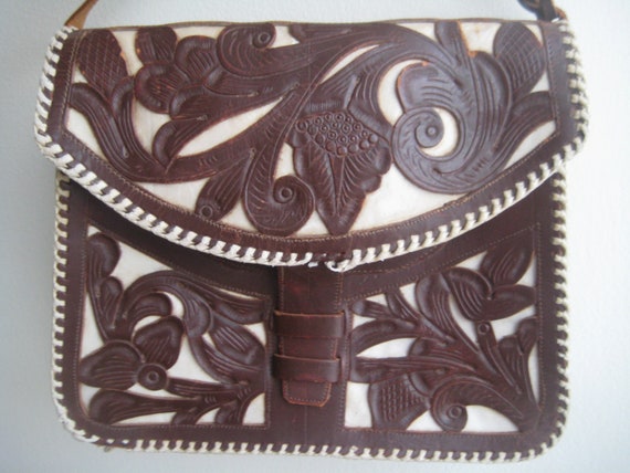 Hand Tooled Leather Shoulder Bag