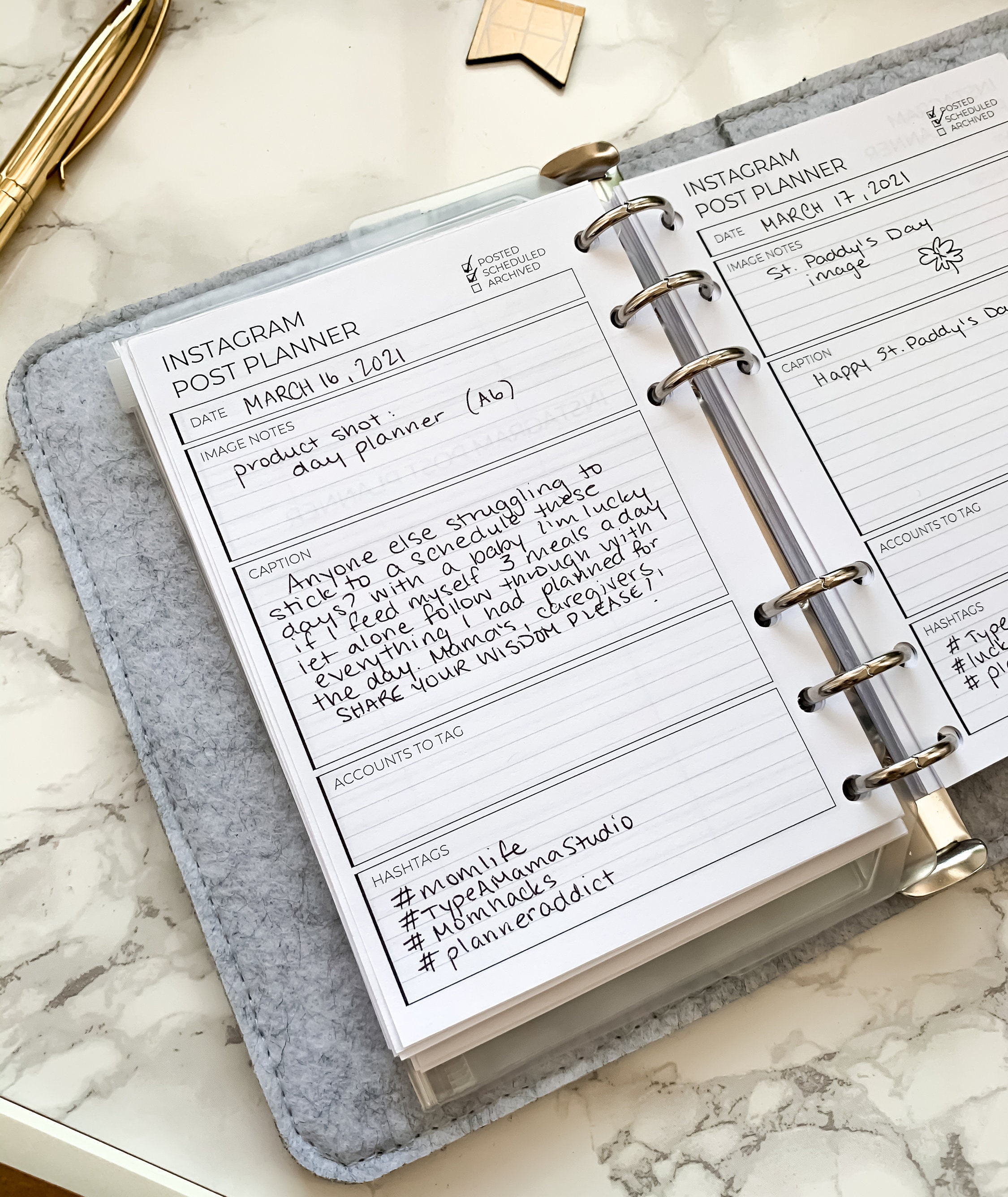 A6 Instagram Post Planner Printable A6 Ring Planner Insert Etsy