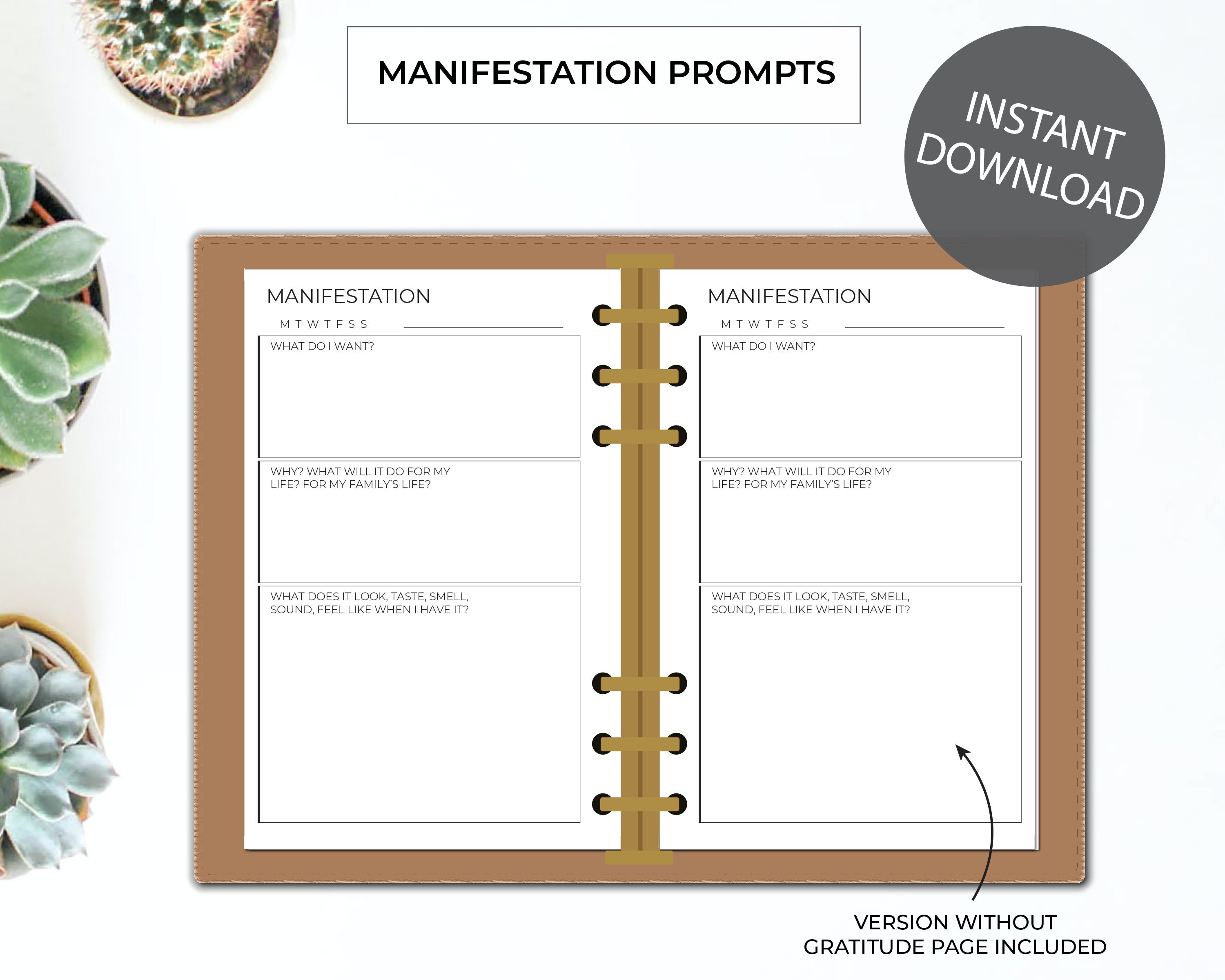 Half Letter manifestation worksheet Printable Half Letter | Etsy