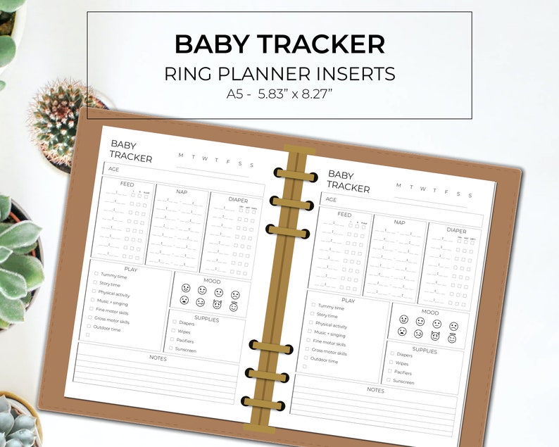 A5 Baby Tracker Printable A5 Ring Planner Insert Etsy