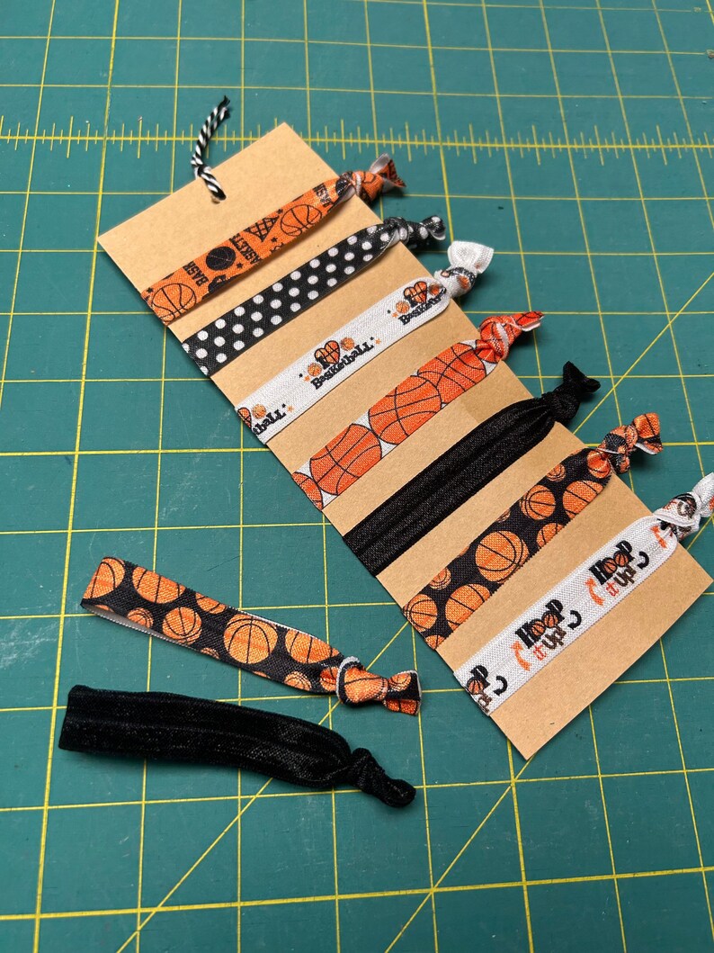 Basketball Hair Ties, Sports Scrunchies, Team Gift Set image 3