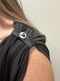 Mouse Ears Sleeve Clips: Black Elastic T-Shirt Ties with Snaps