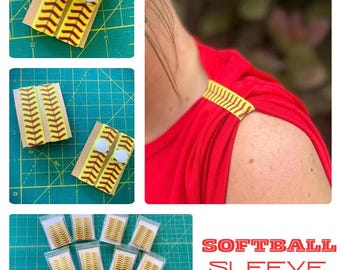 Softball Sleeve Ties: T-Shirt Scrunchies, Sports Shirt Clips (Set of 2)