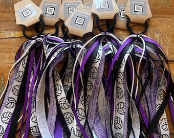 Customizable Team Hair Tie:  Volleyball  Ribbons